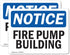 (2 Pack) Fire Pump Building OSHA Notice Sign, 14 Inch X 10 Inch Vinyl Decal, Weather Resistant for Workplace