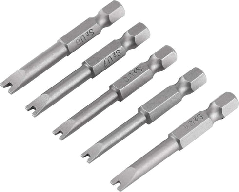 U Shaped Screwdriver Bit Set, 5 Pcs S2 Alloy Steel 50mm Length, 1/4" Hex Shank
