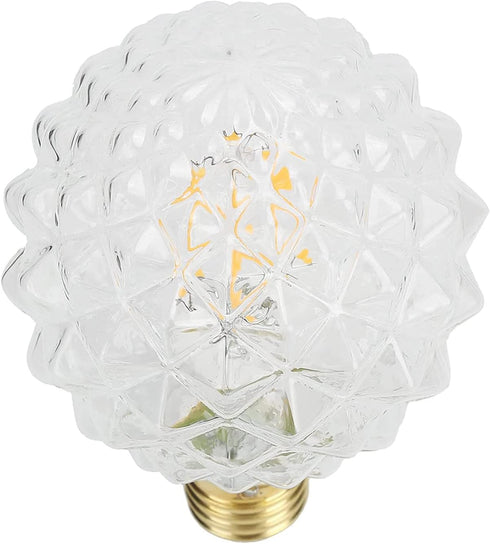 VicFlora G95 Bulb 4W 2700K Dimmable 40W E26 Pack 2 LED Pineapple Retro Edison Lamp Warm White Light Not Equivalent