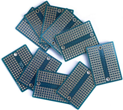 9pcs Mini Solderable BreadBoard PCB Prototype Shield Board, Double Sided Tinned Gold Plated for Arduino
