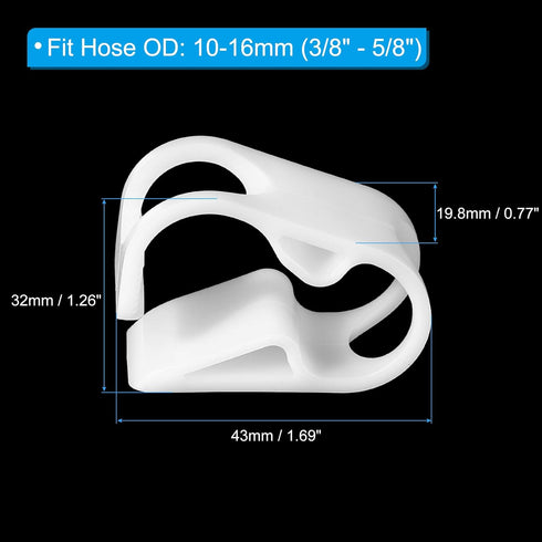 PATIKIL Plastic Tube Tubing Clamps, 12Pcs 3/8" - 5/8" Tube OD Adjustable Precise Flow Control Hose Clamp Clip for Laboratory Pinch Valve, White