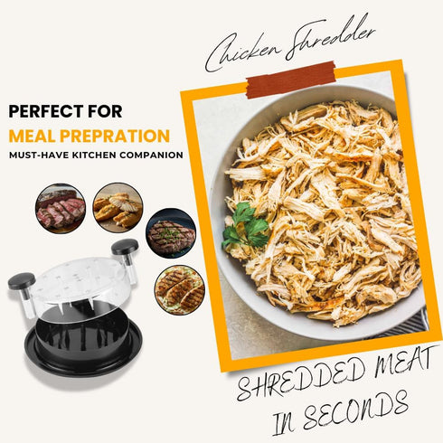 Generic Chicken Shredder Tool Twist BPA-Free Manual Meat Shredder with Clear Lid & Dual Knob Handles Sharp Spike Teeth