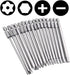 Yakamoz 16Pcs 4-in-1 Multi Long Magnetic Screwdriver Bit Set with 1/4" Hex Shank Drill Screw Driver Bits Power Tools Kit (Hex Head Allen Wrench, Torx Security, Cross Phillips & Flat Head Slotted Tip)