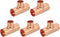 uxcell Copper Reducing Tee, 1-inch x 3/4-inch x 1-inch, 3pcs Copper Pressure Pipe Fitting Connector