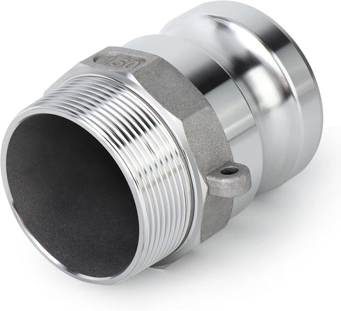 TAISHER 2PCS Aluminum Cam & Groove Hose Fittings, 1-1/2" Plug x 1-1/2" NPT Male, Global Type F