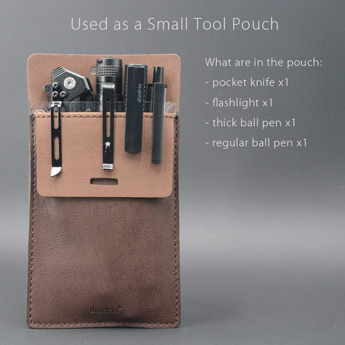 diodrio Pocket Protector Leather Pen Pouch Holder - Organizer for Shirts, Lab Coats, Holds 5 Pens, 2 Per Pack