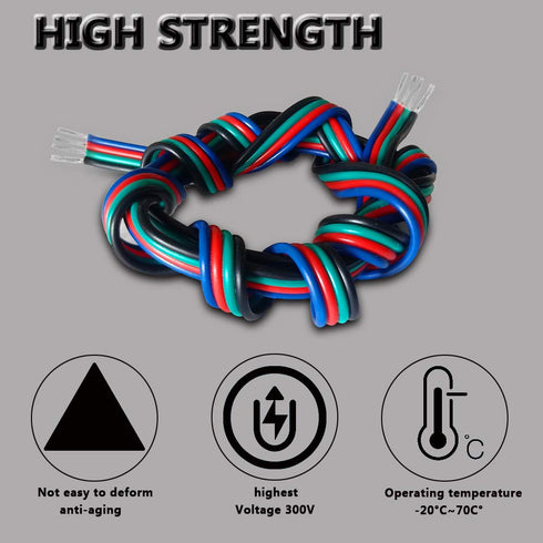 100ft 4 4PIN 22AWG 22 3528 5050 RGB Wire Conductor Cords Extension Cable LED Welding Wire Tinned Copper Gauge ga