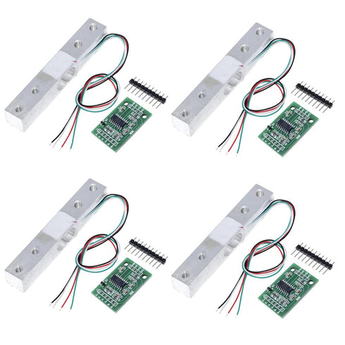 ShangHJ 4 Sets Digital Load Cell Weight Sensor + HX711 ADC Module for Arduino DIY Kitchen Scale Kit
