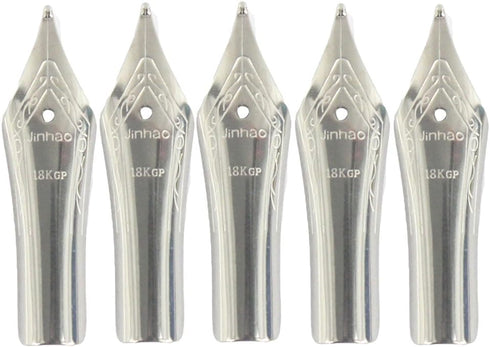 Gullor 5PCS Fountain Pen Nibs, Silver, Medium Nib for Jinhao 250/301/500/5099/8802/9009/5000