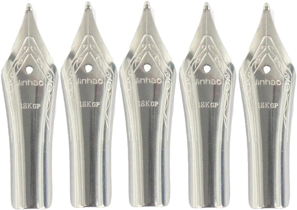 Gullor 5PCS Fountain Pen Nibs, Silver, Medium Nib for Jinhao 250/301/500/5099/8802/9009/5000