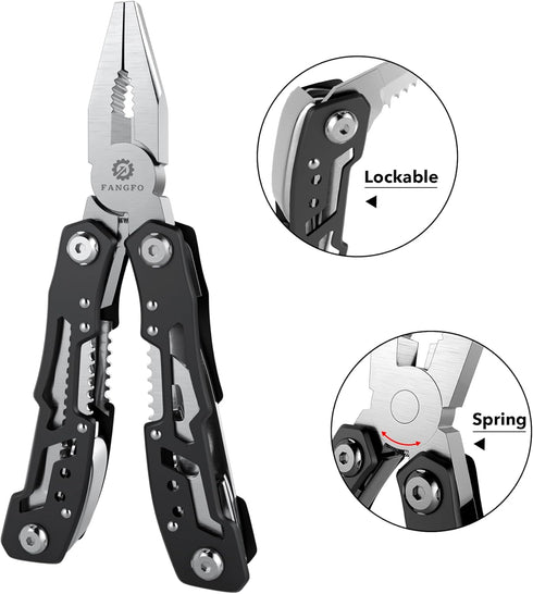 14-In-1 Professional Multitool with Safety Locking - Stainless Steel Pliers, Pocket Knife, Screwdriver & Sheath