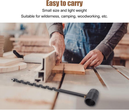 Survival Scotch Eye Auger Manual Drill Bit, Portable Hand Wood Auger for Bushcraft Camping Survival Tool