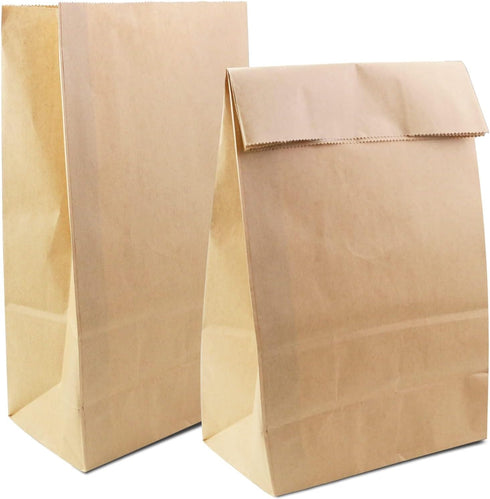 BadenBach 50 Pack 12 Lb Brown Paper Lunch Bags, 12.5" x 7"