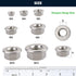RoyceMart (20 M8-1.25 304 PCS) Hexagon Flange Nuts with Non-Serrated Flange Washer Head, Stainless Steel, Hex Drive