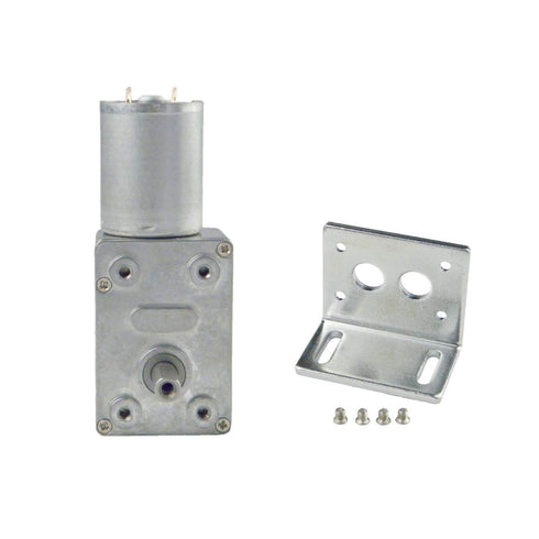 CHACNS 370WG 12V DC 10RPM Electric Motor Worm Geared Drive Motor with Screw for Fixed Motor Use