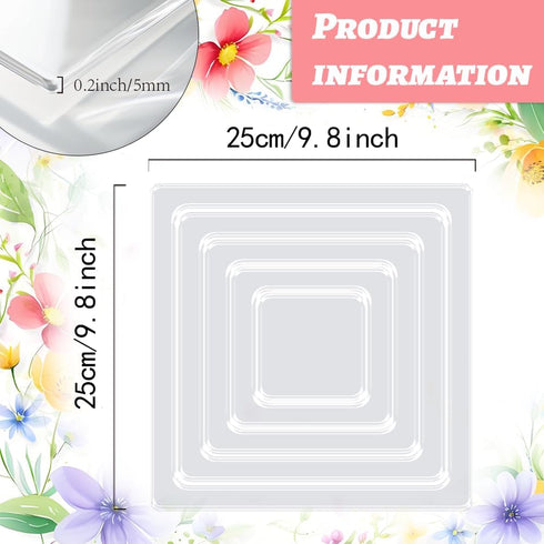 Set 9.8x9.8 5 INFUNLY Square Acrylic Router Template Clear Router Inlay Template Sizes Woodworking Router Template