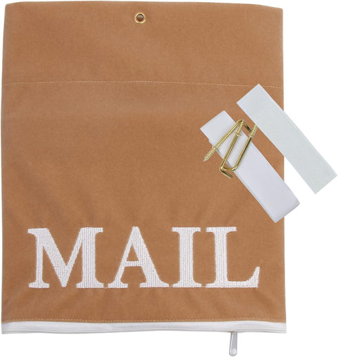 Mail Catcher Bag for Mail Slots, Efficient Letter Cage Door Bag, Reduces Drafts for Home Office and Garage Doors (Tan)