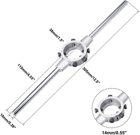uxcell Die Stock Handle Wrench Holder for Metric M12-M14 / 24mm-38mm OD Round Die by uxcell