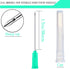 100Pack 21Ga 1 1/2Inch/38mm with Cap Dispensing Needla Accessories Disposable Lab Supplies, Individually Sealed Wrapped