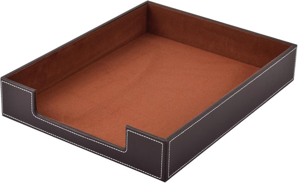Leather Letter Tray, Office Supplies Desk Organizer for Mail, Paper, Files, Jewelry, Coffee