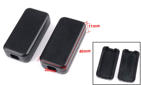 YXQ 40mmx20mmx11mm Power Project Enclose Case Junction Box Waterproof Small Engineering Wire Switch Plastic Black, 12-Pack