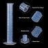 uxcell 50ml Plastic Graduated Cylinder, Test Tube Beakers, Clear Hex Base with 2-Sided Metric Marking, 10Pcs