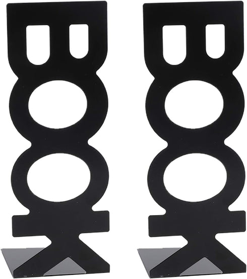 Akozon Book Characters 1Pair Metal Bookends for Desk Organizer - 208mm Sturdy