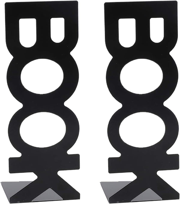 Akozon Book Characters 1Pair Metal Bookends for Desk Organizer - 208mm Sturdy