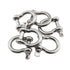 6PCS 4mm Diameter Heavy Duty Silver 304 Stainless Steel Bow Shackles for Marine Fishing Tackle