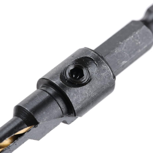 1/4 inch Hex Shank Countersink Drill Bit Power Tools Accessories, 4Pcs/Set (Gold)