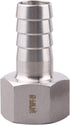 DERNORD 3/4" Barbed Hose x 3/4" NPT Female Home Brew Fitting, 304 Stainless Steel, Pack of 2