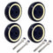 SY America 4" 4 Pack Shopping Cart Wheel Polyurethane Stepped and Full Tread Face