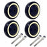 SY America 4" 4 Pack Shopping Cart Wheel Polyurethane Stepped and Full Tread Face