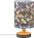 ALAZA Bedside Table Lamp for Bedroom Blue Mermaid Scales Nightstand LED Light Lamps with USB Port Linen Fabric Shade