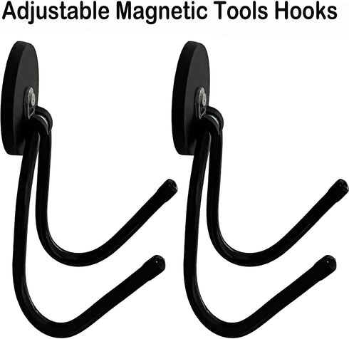 Pmsanzay 2 Pack Power Drill Tool Organizer Holder,Magnetic Tool Holders,Garage Tool Storage Rack,Heavy Duty Large Garage Magnet Utility Hooks with Rubber Coating, No Scratches - No Power Drill by Pmsanzay