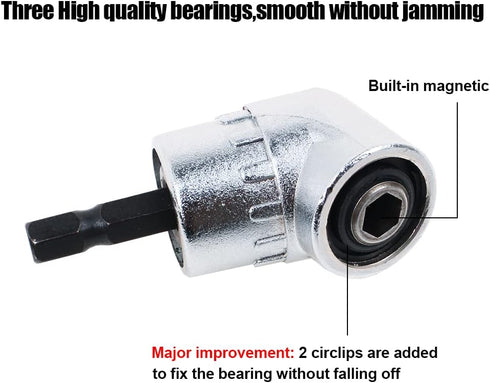 Right Angle Drill Driver Attachment 105 Degree for Tight Spaces, AUTOTOOLHOME Power Screwdriver Drill Adapter with