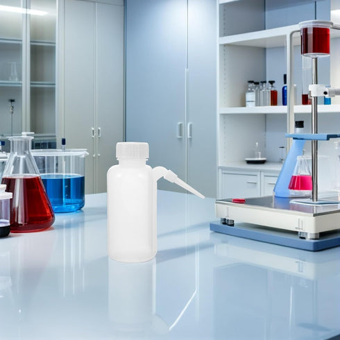6pcs 250ml FOMIYES Translucent Polyethylene Wide Mouth Wash Bottles Laboratory Squirt Bottles for Chemical Reagent