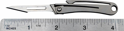 Titanium Keychain Knife with 10 Replaceable Razor Blades, Mini Folding Scalpel Pocket Knife