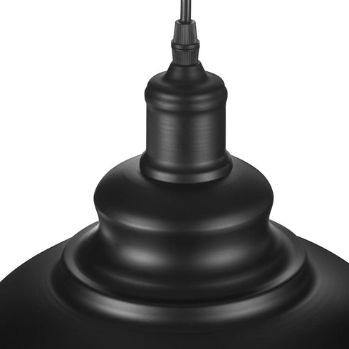 YeLEEiNO Indoor Pendant Lamp, Retro Black Finish E26 1-Light Ceiling Fixture with Plug in Cord and Switch