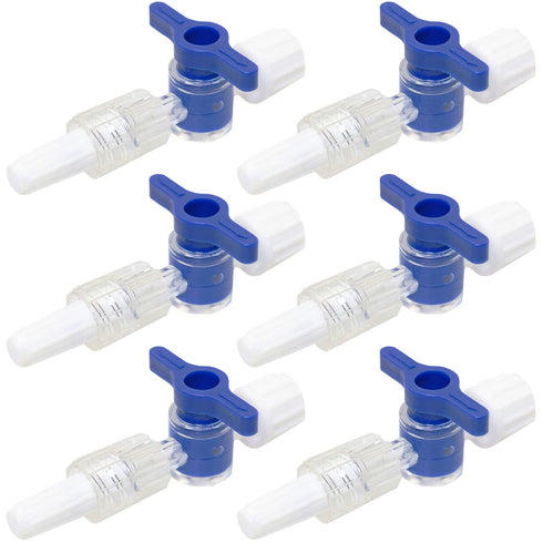 6pcs Disposable Medical Valve 2-Way Stopcocks with Luer Connections, Male Lock for DIY Experimental Research Projects
