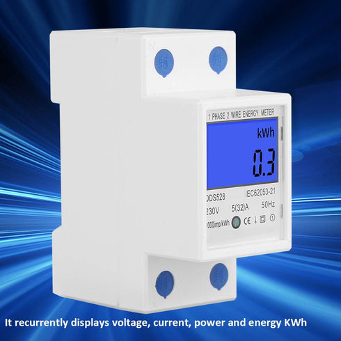 Single Phase Energy Meter 230VAC LCD KWH Electric Meter 5-32A for Electricity Usage Monitoring