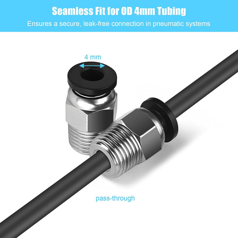 StLiSuYmx 10PCS PC4-M10 E3D-V6, Ender-3 Ender-3 V2 3D Premium Pneumatic Quick Connector Fittings, Bowden Tube Coupler