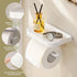 PAVSTINE Adhesive Toilet Paper Holder with Shelf, No Drill Wall Mount Toilet Roll Holder for Bathroom, Waterproof