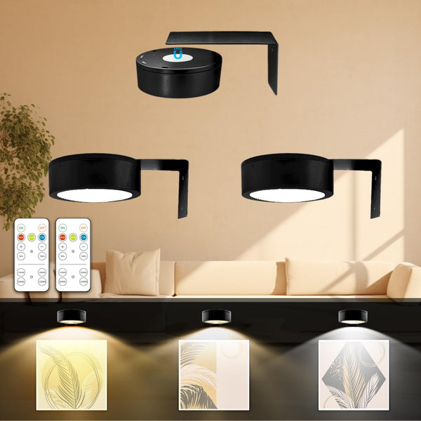 Arixinks 3PACK Picture Light Battery Operated with Remote, Painting Light for Wall Art
