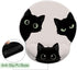 Funny Cat Mouse Pad, Ergonomic with Wrist Rest, Gaming Mouse Pad with Non-Slip Pain Relief PU Base, Black