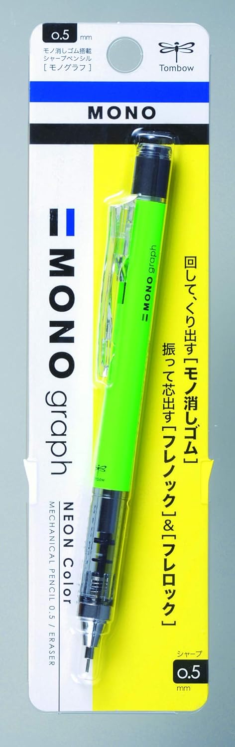 Tombow Mechanical Pencil, Monograph 0.5mm, Neon Green