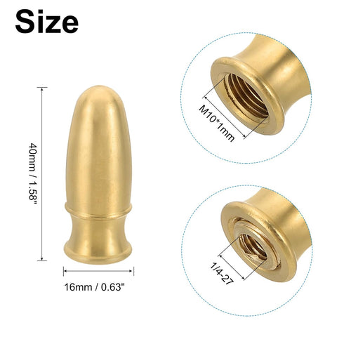 PATIKIL 16 40mm 3 Set x Lamp Finials Caps Knob, Solid Brass Lamp Shade Top Decoration Screw Cap Nuts with Brass