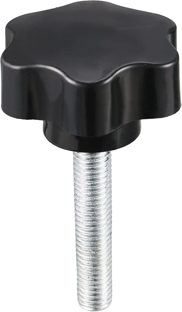 uxcell Clamping Screw Knob, 48mm Dia Plum Hex Shaped Grips Star Knob M10 x 50mm