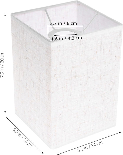 Baluue 7.87X5.51X5.51 Inch Rectangular Linen Lamp Shade Table Lamp Cover for Floor and Desk Lamps Soft Light Eye