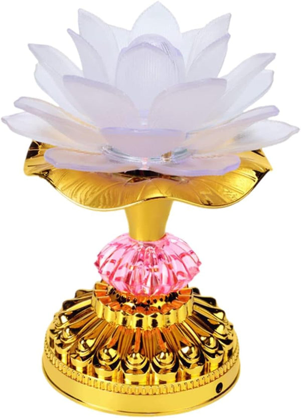VICASKY LED Lotus Lamp Bright Interior Decoration Buddhist Light Ornament Color Changing